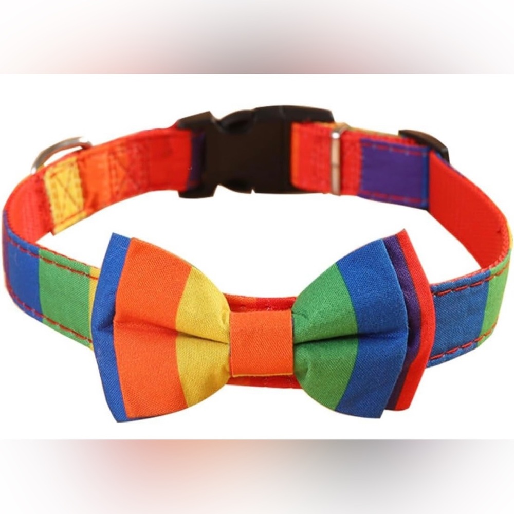 Handmade Cute Rainbow Style Dog Colorful Ribbon for Dog Neck Ties for Collar Pet